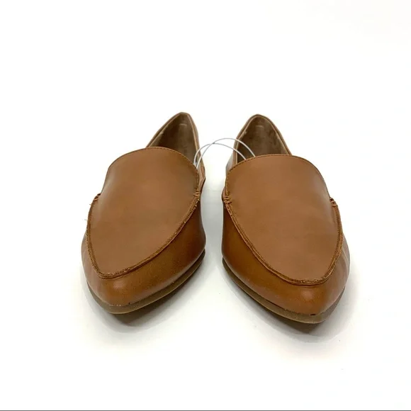 A New Day Micah Cognac Brown Faux Leather Almond Toe Loafers New Nwt Multi Sizes - Picture 9 of 14